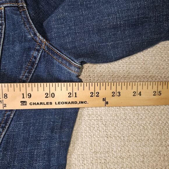 Chicos Denim Button Up Jean Jacket Statement Sleeves Size 2 Large - Picture 8 of 12